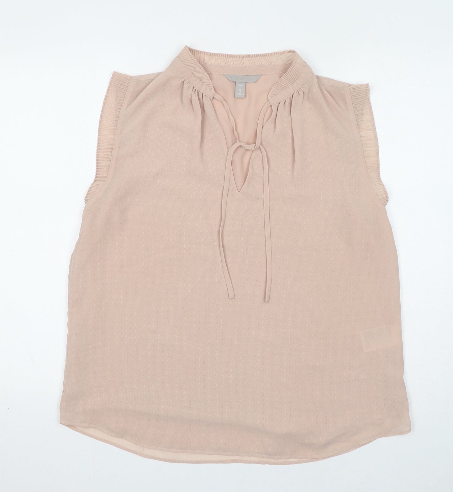 H&M Womens Pink Polyester Basic Tank Size 16 V-Neck