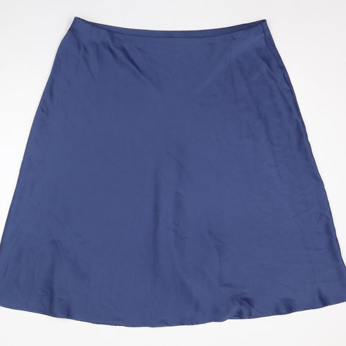 Marks and Spencer Womens Blue Polyester Swing Skirt Size 20