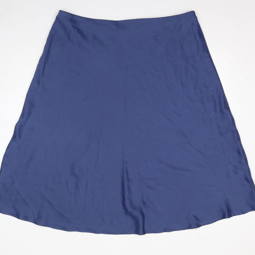 Marks and Spencer Womens Blue Polyester Swing Skirt Size 20