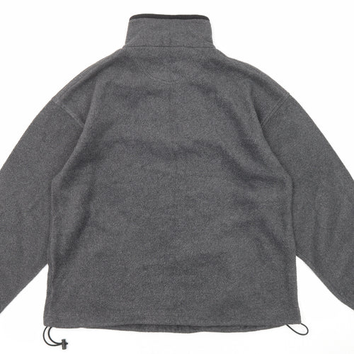 Classic Sports Mens Grey Polyester Henley Sweatshirt Size L
