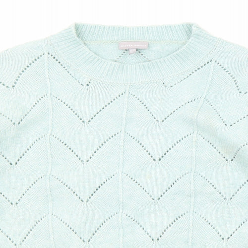 Oliver Bonas Womens Blue Round Neck Acrylic Pullover Jumper Size 10