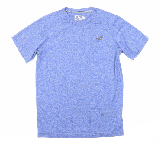 New Balance Mens Blue Polyester T-Shirt Size S Crew Neck