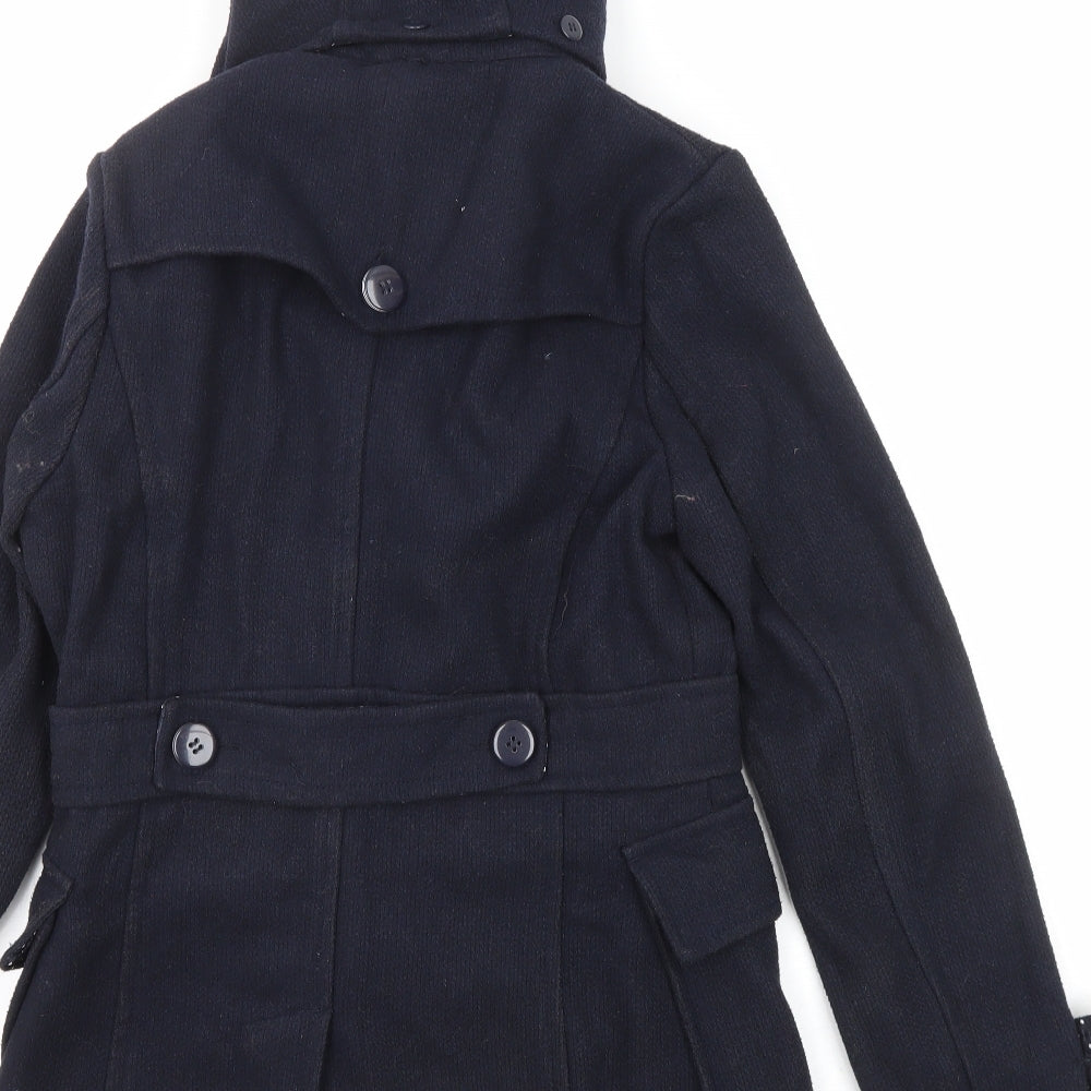 NEXT Womens Blue Overcoat Coat Size 10 Toggle
