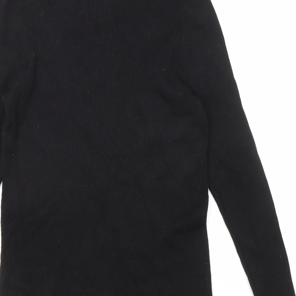 Marks and Spencer Womens Black Roll Neck Viscose Pullover Jumper Size 18