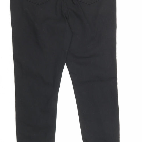 Papaya Womens Black Cotton Skinny Jeans Size 14 L28 in Regular Zip
