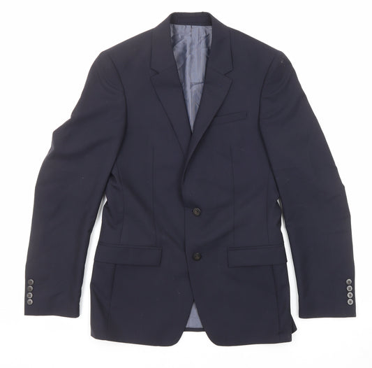 Marks and Spencer Mens Blue Wool Jacket Suit Jacket Size 36 Regular
