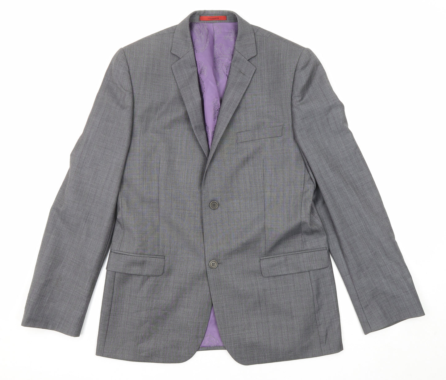 Ted Baker Mens Grey Wool Jacket Suit Jacket Size 46 Regular