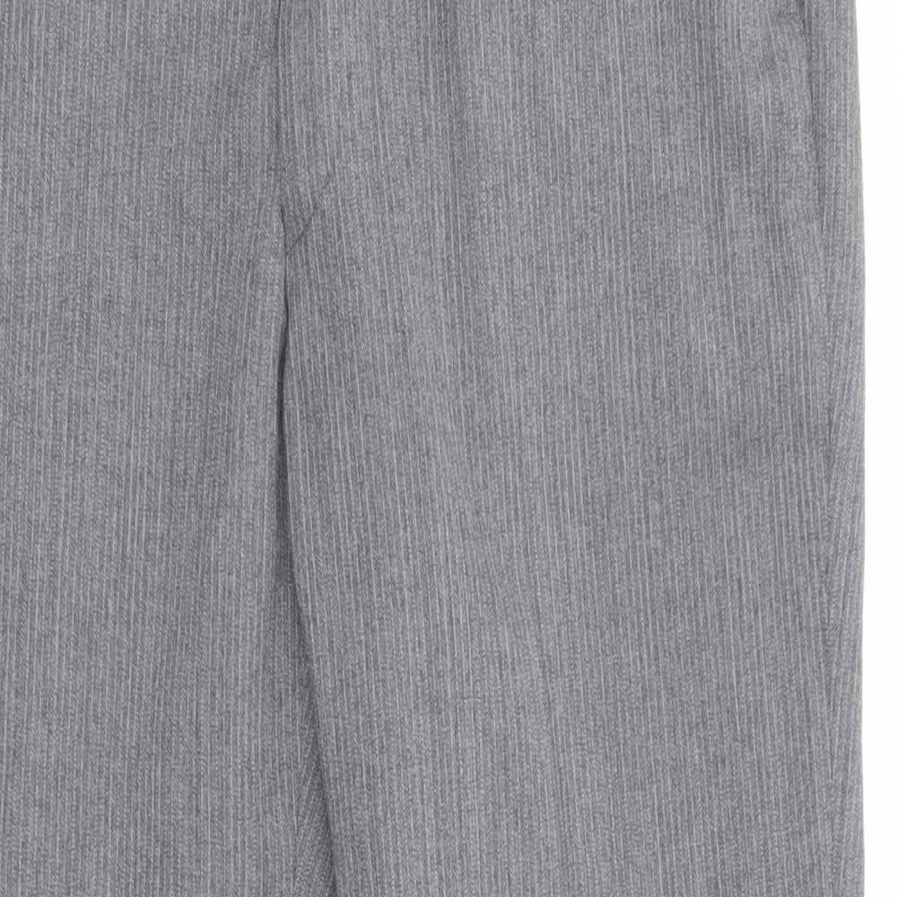 St Michael Mens Grey Polyester Trousers Size 36 in L29 in Regular Zip