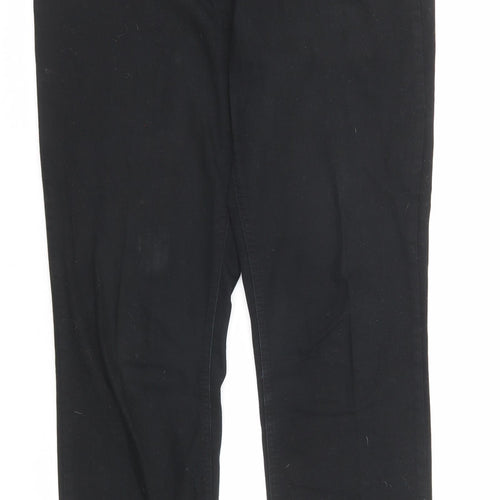 Papaya Womens Black Cotton Straight Jeans Size 16 L29 in Regular
