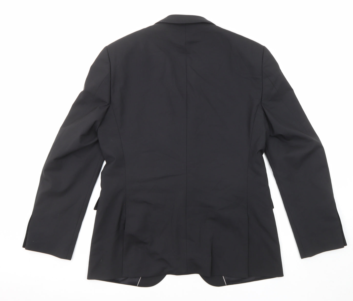 HUGO BOSS Mens Black Cotton Jacket Suit Jacket Size 50 Regular