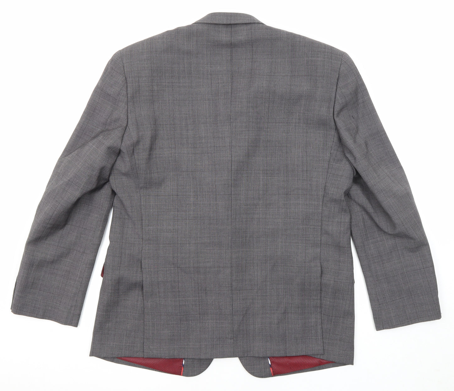 Skopes Mens Grey Check Wool Jacket Suit Jacket Size 42 Regular