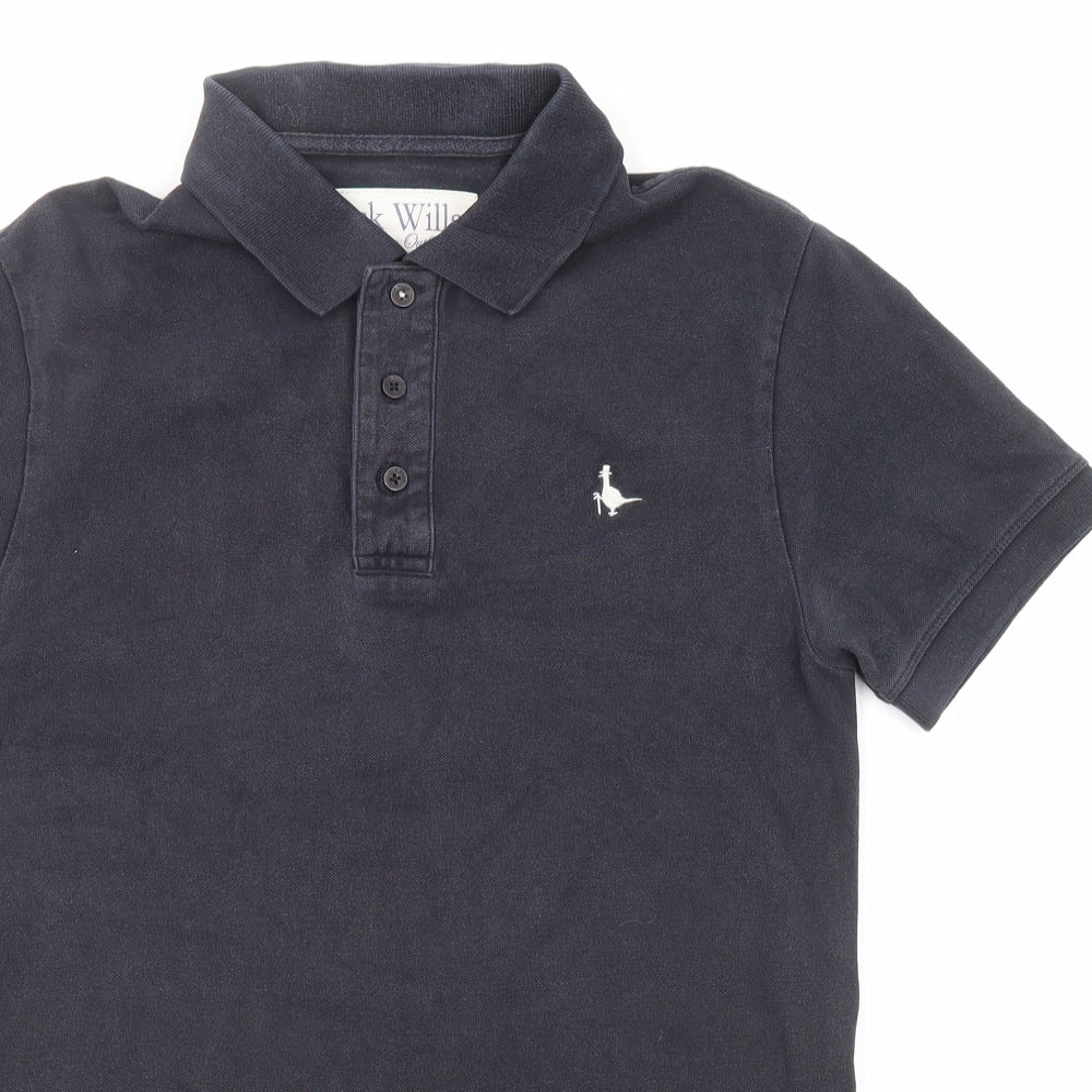 Jack Wills Mens Blue Cotton Polo Size S Collared Button