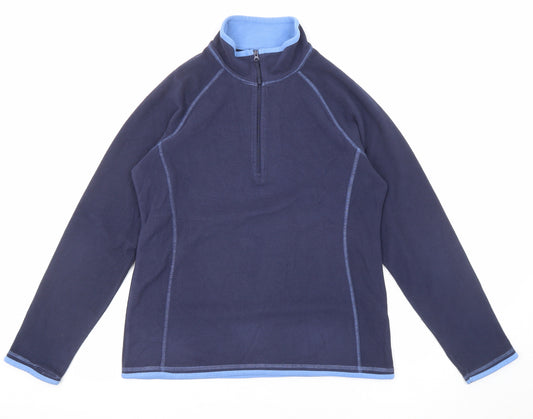 Mountain Warehouse Womens Blue Polyester Pullover Sweatshirt Size 12 Zip