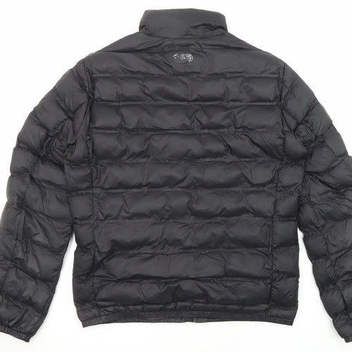 Pull&Bear Mens Black Puffer Jacket Coat Size L Zip
