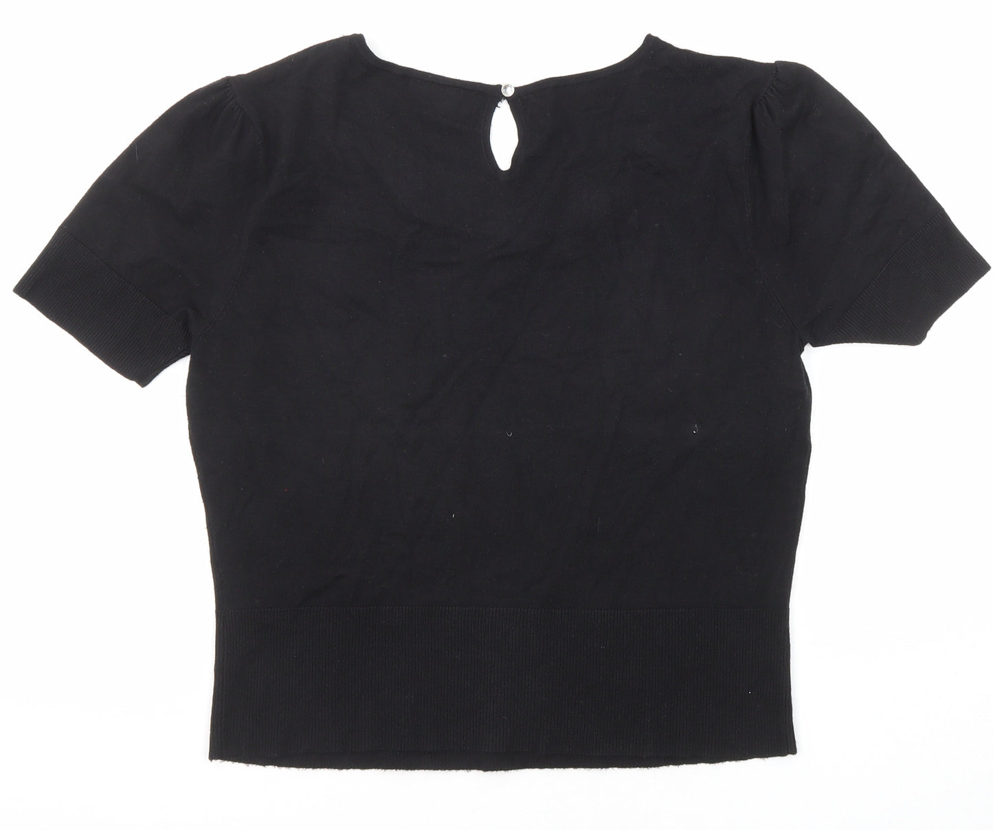 Phase Eight Womens Black Round Neck Viscose Pullover Jumper Size 12