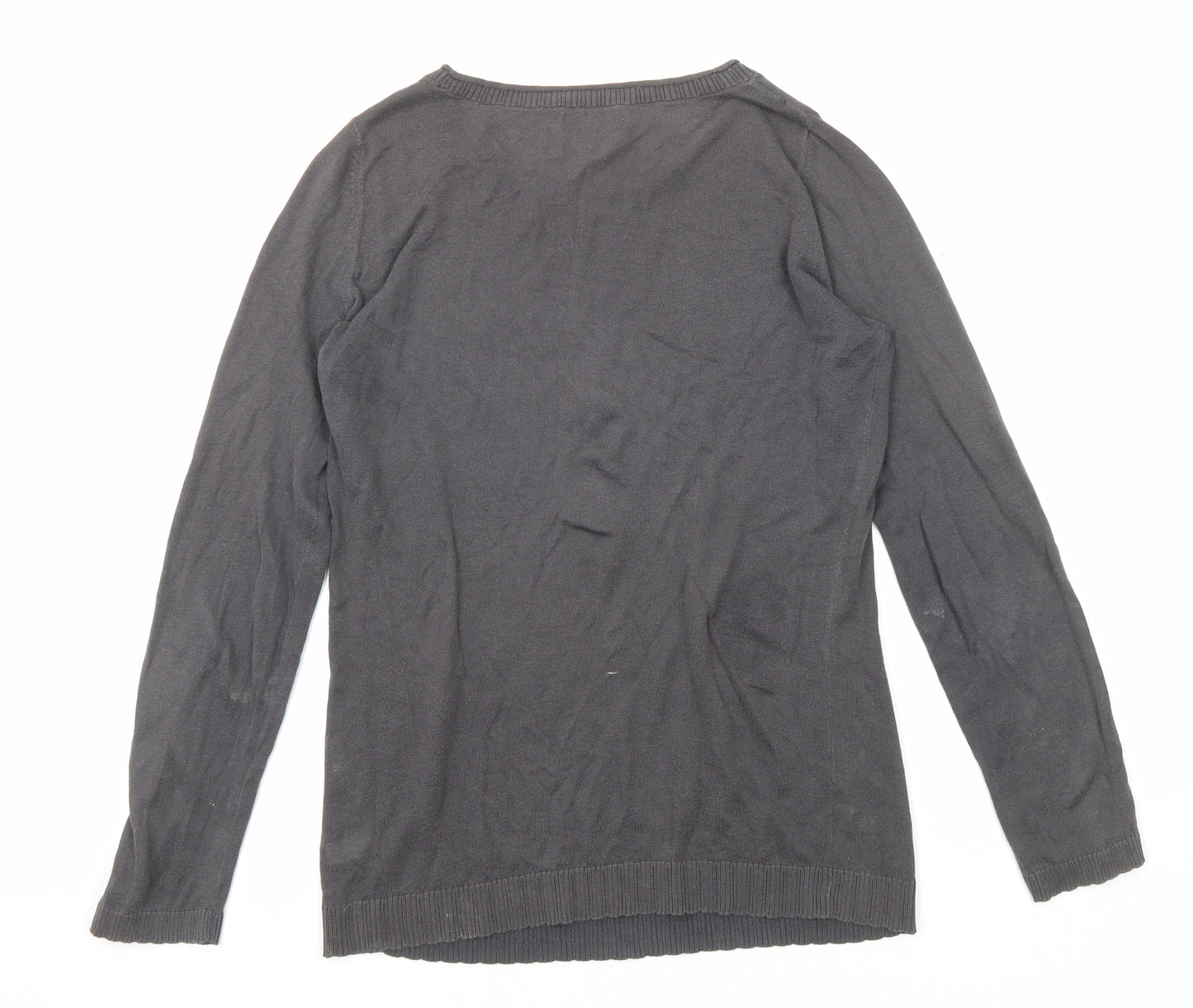 Gap Womens Grey Round Neck Acrylic Pullover Jumper Size S