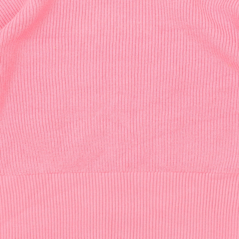 Marks and Spencer Womens Pink Round Neck Viscose Pullover Jumper Size S
