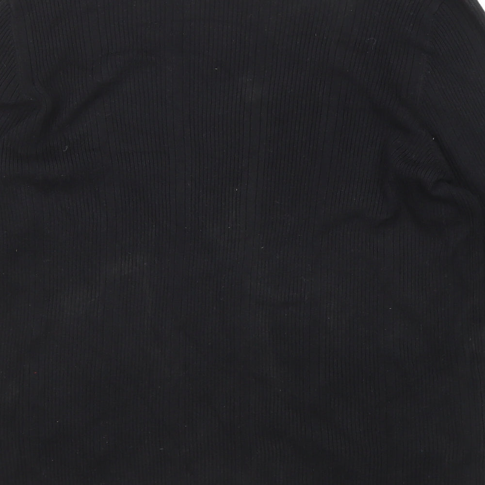 Marks and Spencer Womens Black Round Neck Viscose Pullover Jumper Size 16