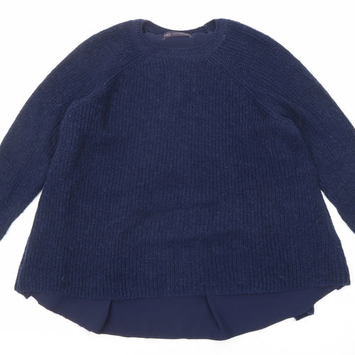 Marks and Spencer Womens Blue Round Neck Acrylic Pullover Jumper Size 12