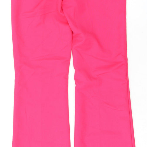 H&M Womens Pink Polyester Trousers Size 6 L32 in Regular Zip
