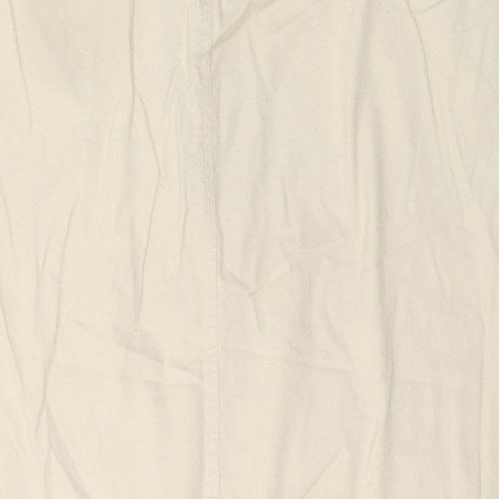 EWM Womens Ivory Cotton Straight & Pencil Skirt Size 22 Button