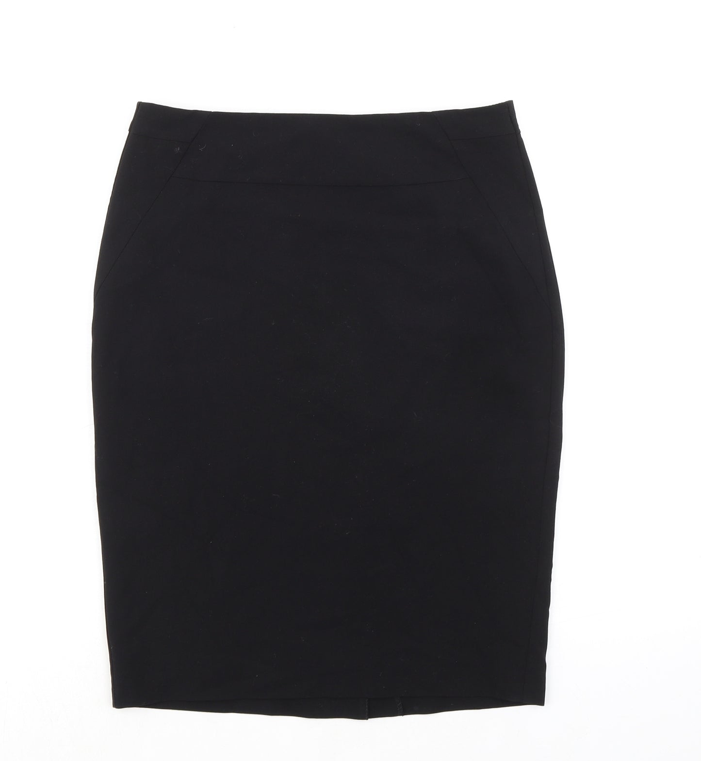 Marks and Spencer Womens Black Polyester Straight & Pencil Skirt Size 10 Zip