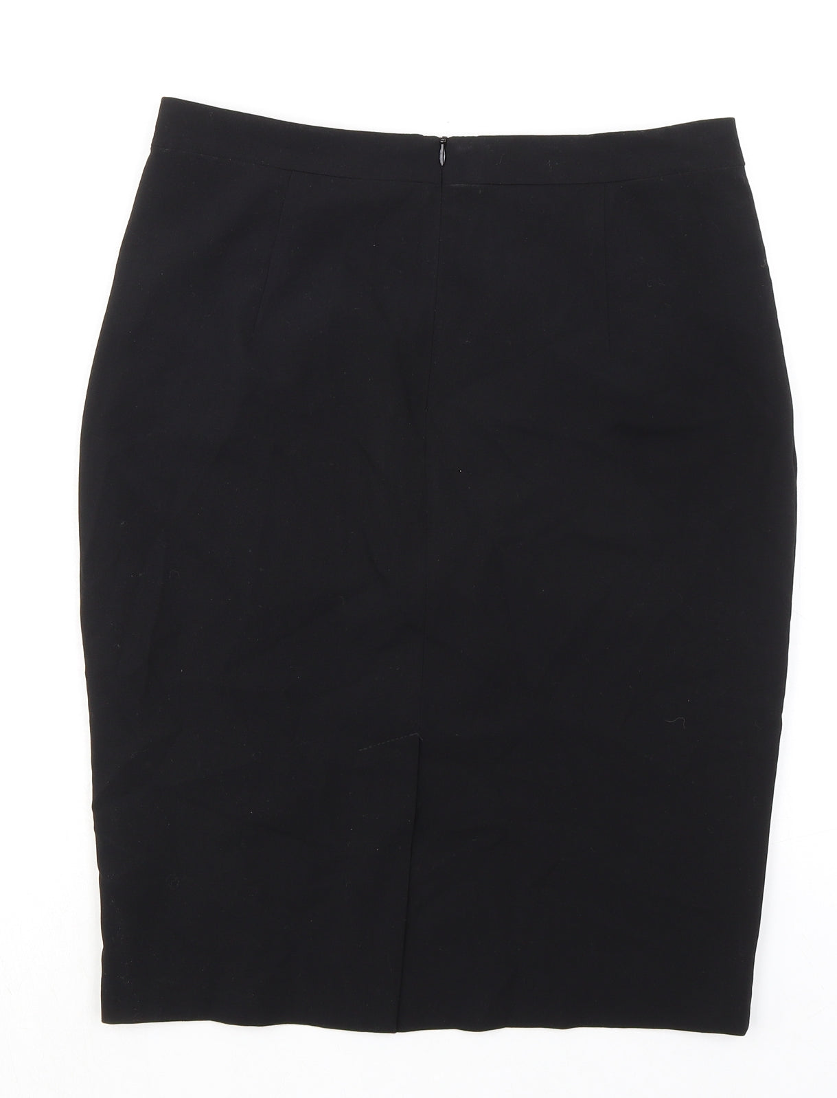 Marks and Spencer Womens Black Polyester Straight & Pencil Skirt Size 10 Zip