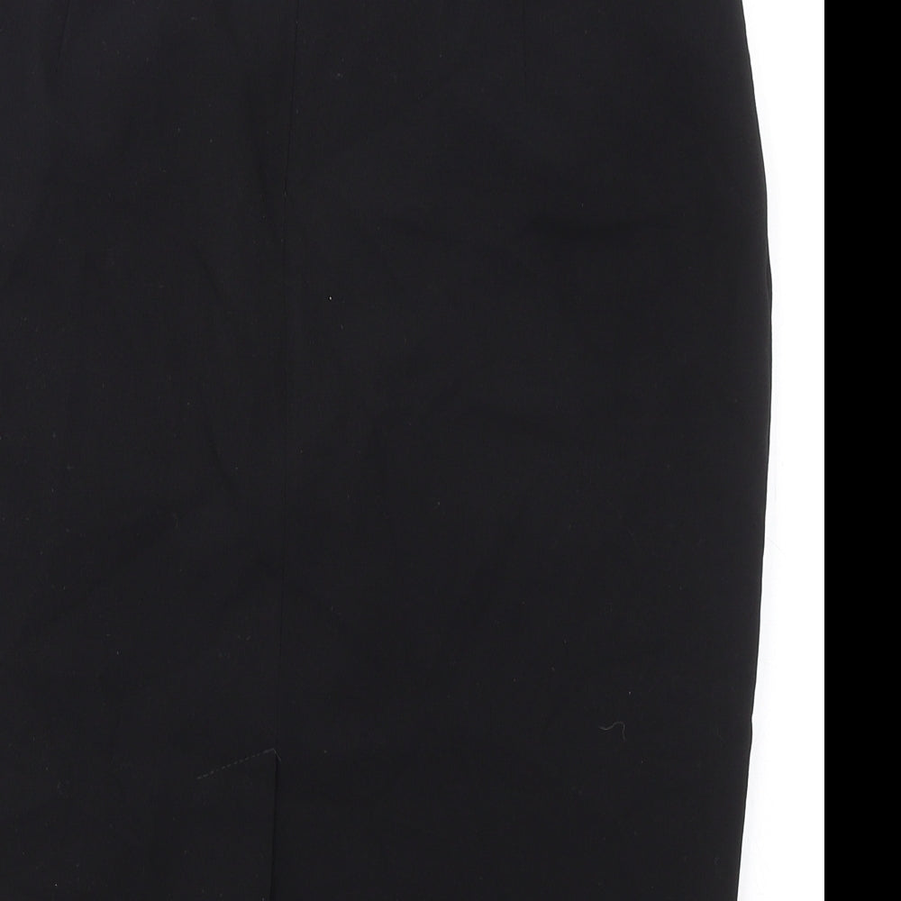 Marks and Spencer Womens Black Polyester Straight & Pencil Skirt Size 10 Zip