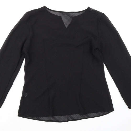 Berkertex Womens Black Polyester Basic Blouse Size 14 V-Neck
