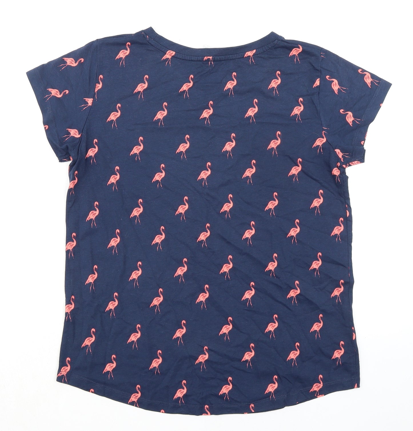 Trespass Womens Blue Geometric Polyester Basic T-Shirt Size M Crew Neck - Flamingo