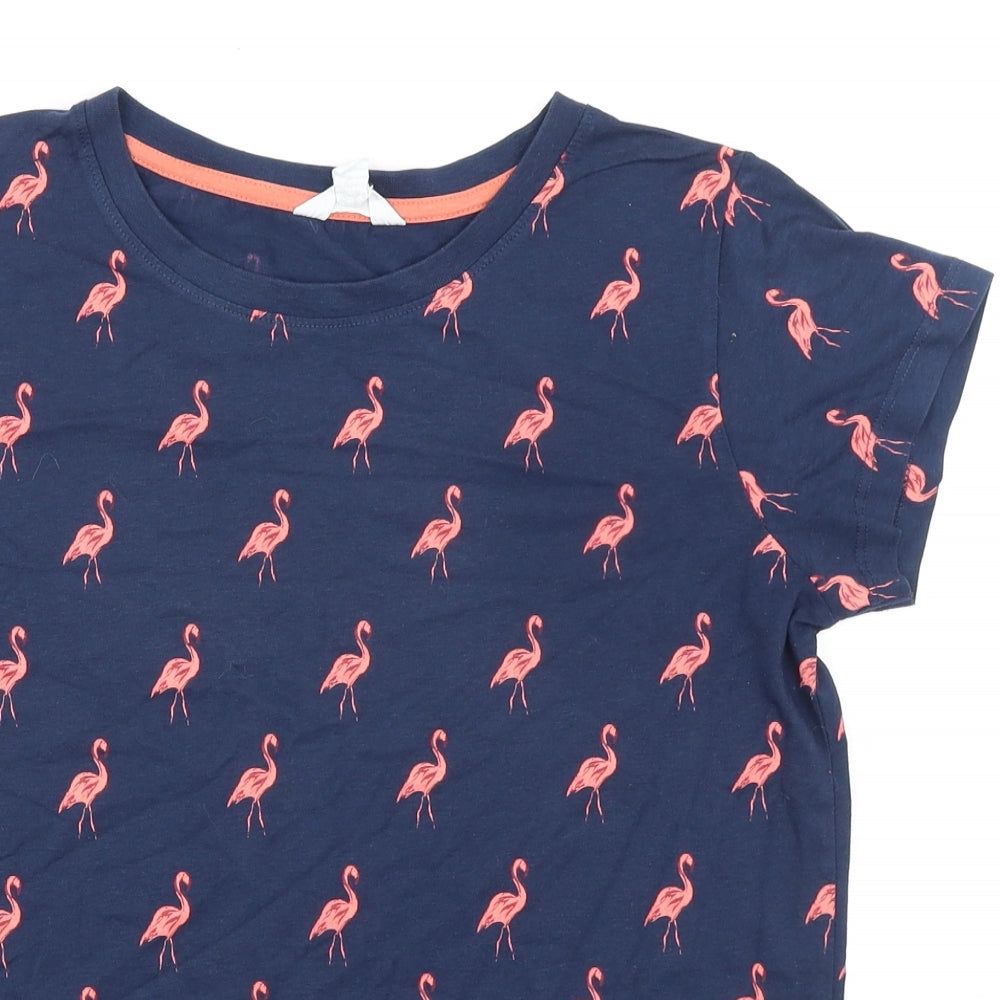 Trespass Womens Blue Geometric Polyester Basic T-Shirt Size M Crew Neck - Flamingo