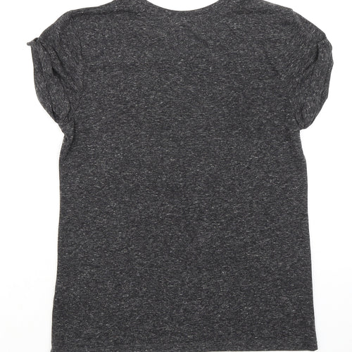Divided by H&M Womens Grey Polyester Basic T-Shirt Size S Round Neck