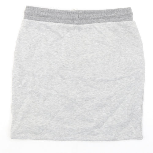 River Island Womens Grey Cotton A-Line Skirt Size 10 Drawstring