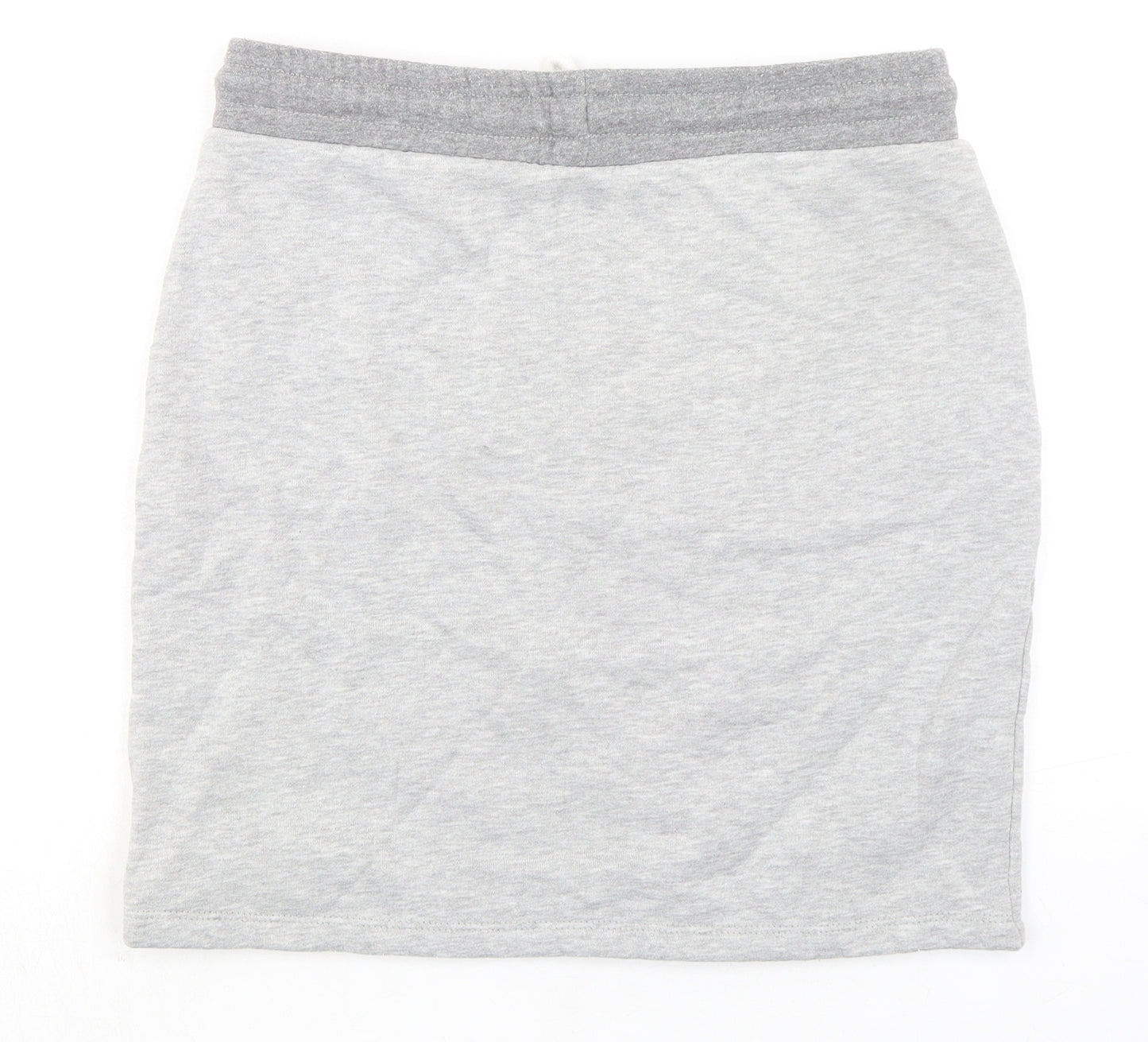 River Island Womens Grey Cotton A-Line Skirt Size 10 Drawstring