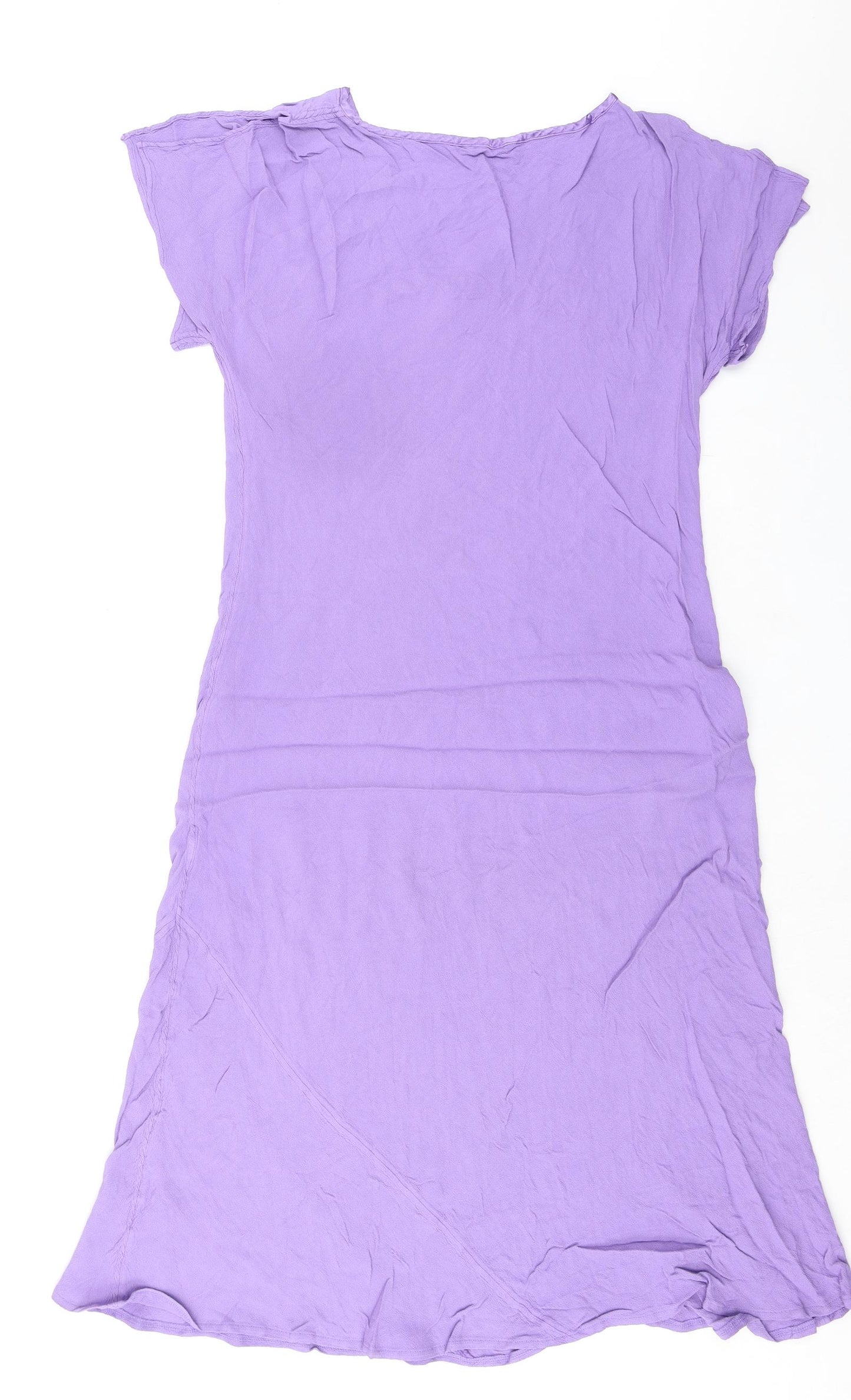 Marks and Spencer Womens Purple Viscose A-Line Size 18 V-Neck Pullover