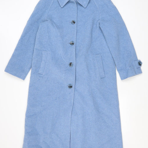 Damart Womens Blue Overcoat Coat Size 16 Button