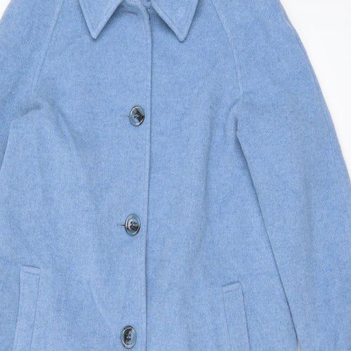 Damart Womens Blue Overcoat Coat Size 16 Button