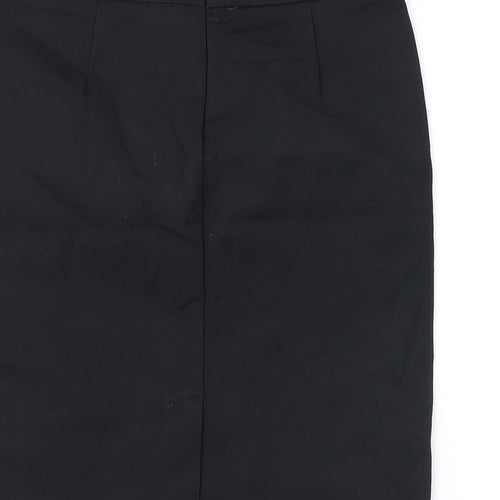Mango Womens Black Cotton Straight & Pencil Skirt Size 12 Zip
