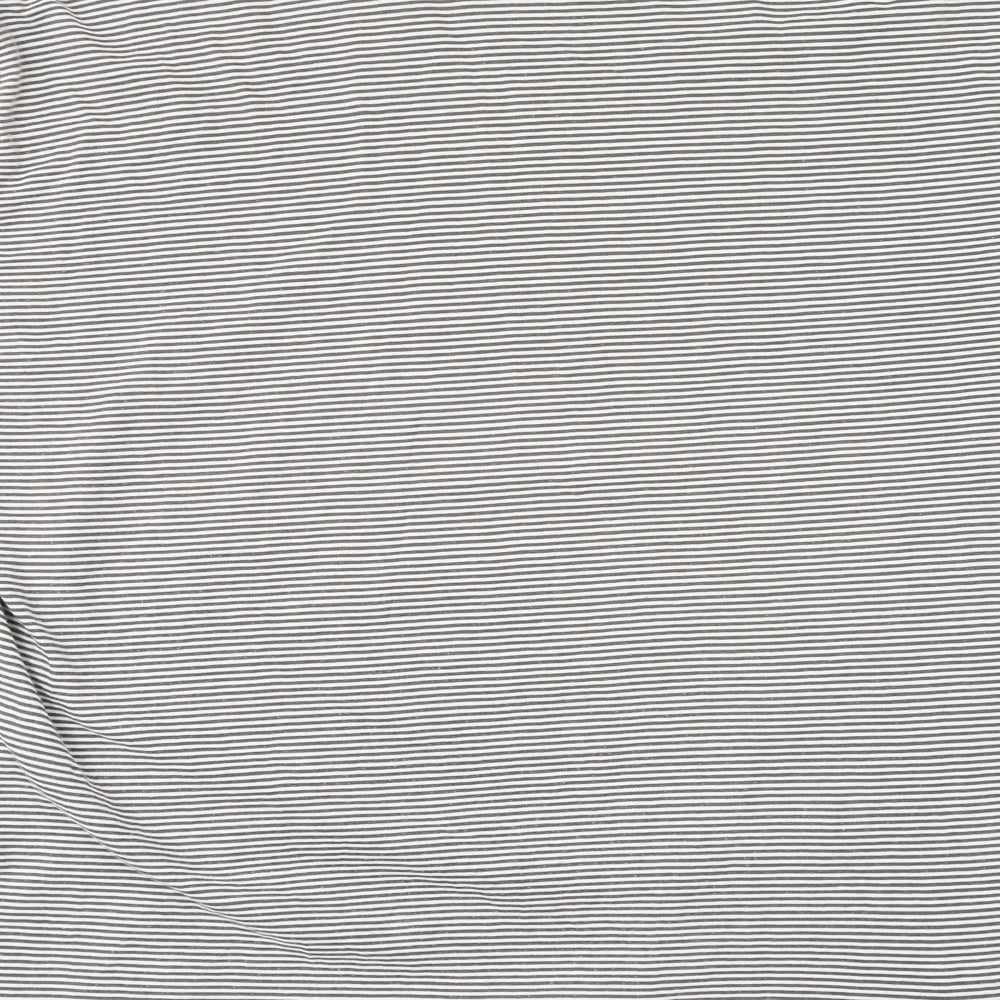 Cerruti Mens Grey Striped Cotton T-Shirt Size M Collared