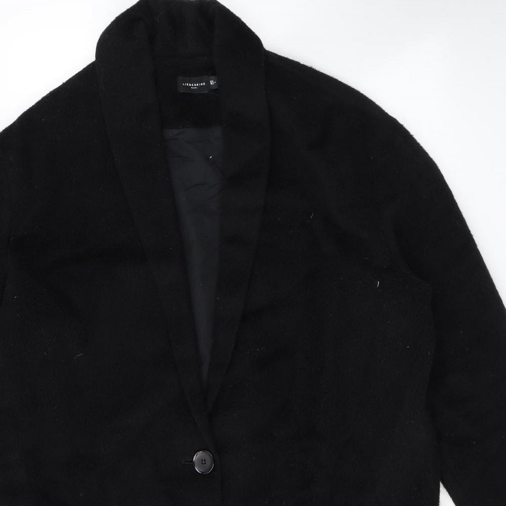 Liebeskind Berlin Womens Black Overcoat Coat Size 14 Button