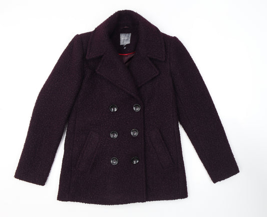 Principles Womens Purple Herringbone Jacket Size 10 Button