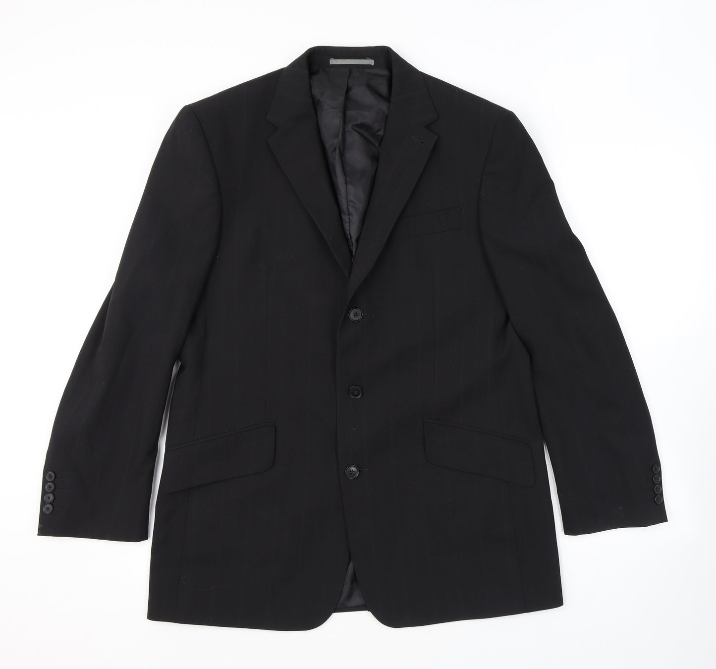 NEXT Mens Black Polyester Jacket Suit Jacket Size 40 Regular