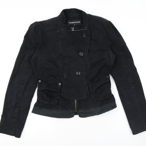 Warehouse Womens Black Jacket Size 14 Zip