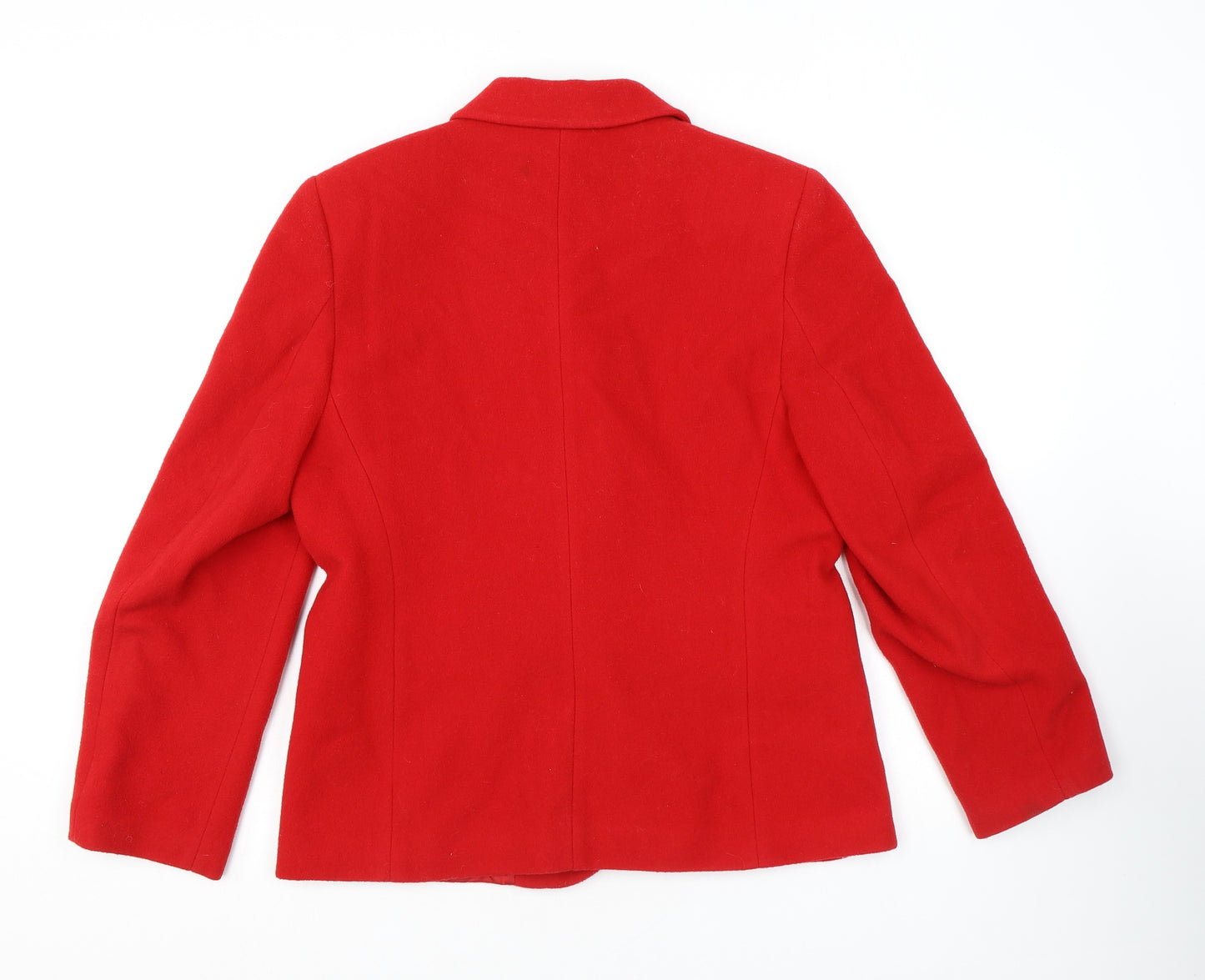 Marks and Spencer Womens Red Jacket Blazer Size 12 Button