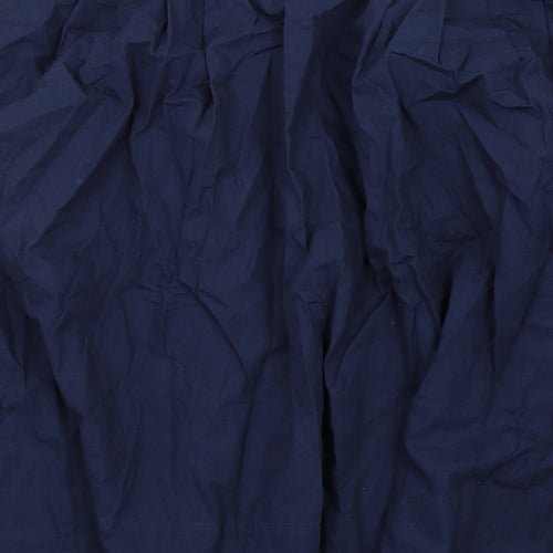 H&M Womens Blue Cotton A-Line Skirt Size 16 Zip