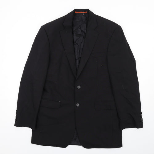 Modern Mix Mens Black Wool Jacket Suit Jacket Size 46 Regular
