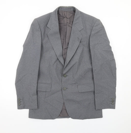 Varteks Mens Grey Polyester Jacket Suit Jacket Size 36 Regular