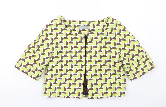 Wallis Womens Multicoloured Geometric Jacket Blazer Size 10 Hook & Eye