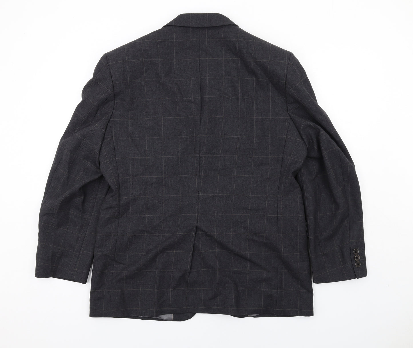 Marks and Spencer Mens Grey Check Wool Jacket Suit Jacket Size 40 Regular