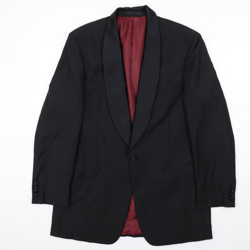 Scott & Taylor Mens Black Polyester Jacket Suit Jacket Size 42 Regular